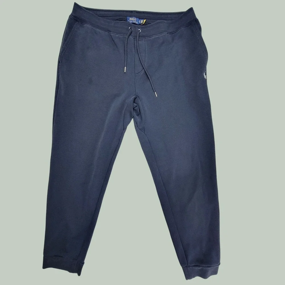Polo Ralph Lauren Mens Navy Blue Jogger Sweatpants Size LT Large Tall Pony Logo